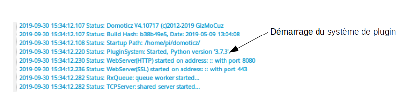 Extrait log domoticz