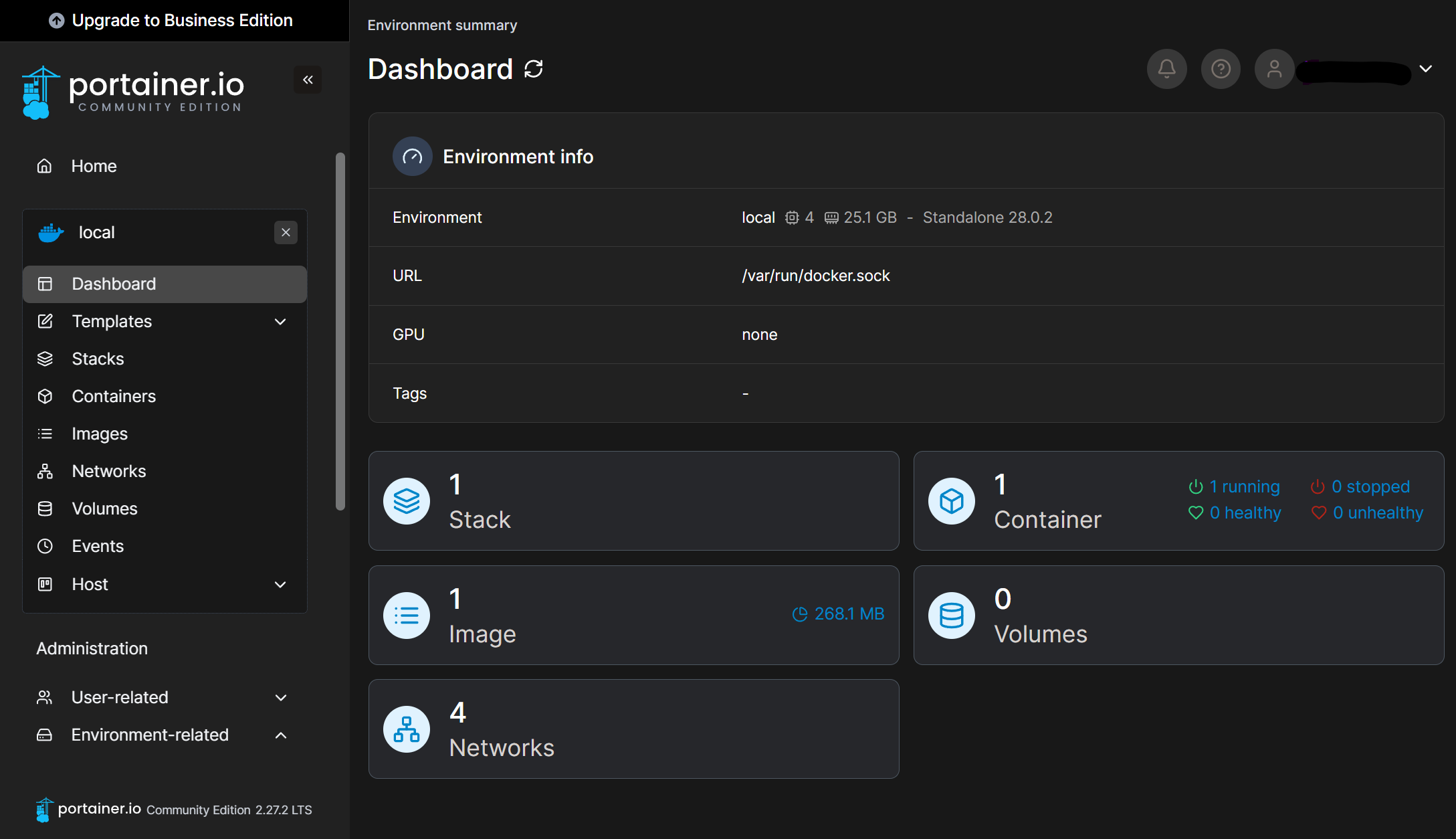 Interface Web Portainer